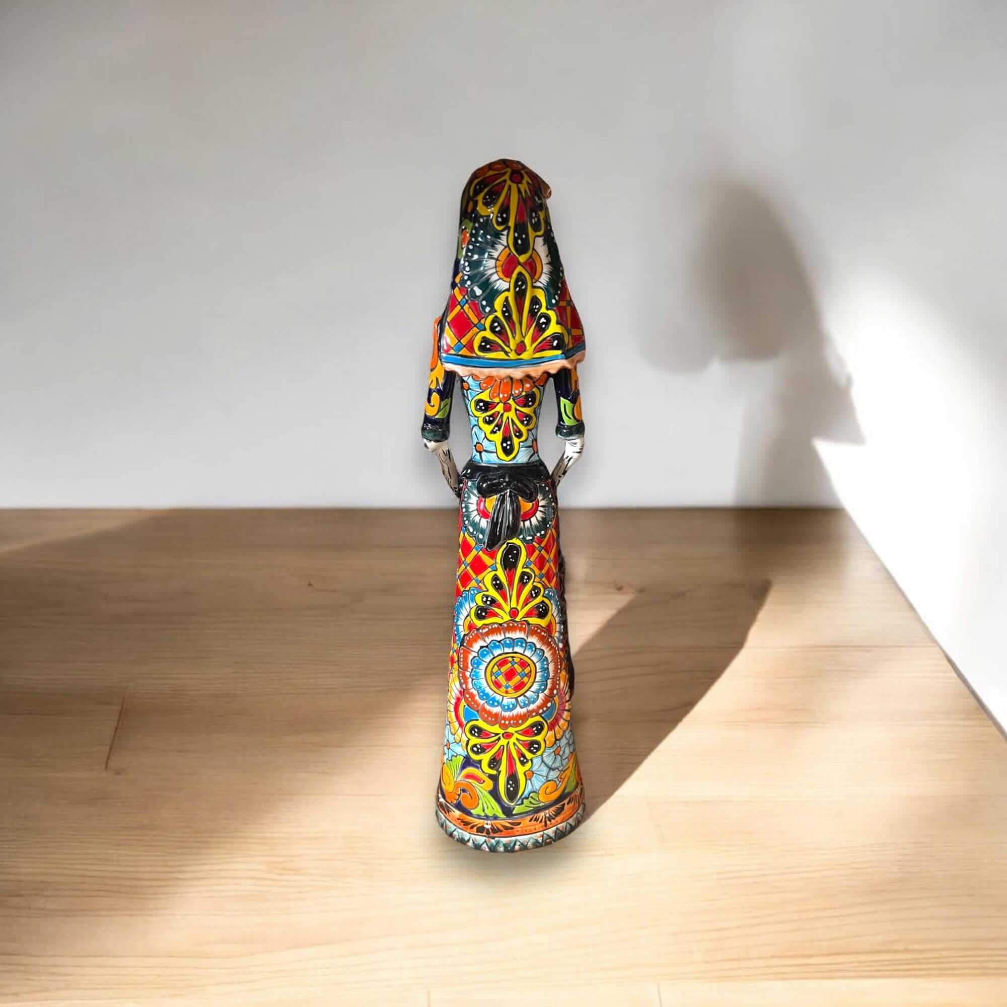 Talavera Day of the Dead Catrina | Pan Dulce Wedding Decoration Talavera Figurine La Vie Bien Talavera Day of the Dead Catrina | Pan Dulce Wedding Decoration