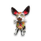 Talavera Chihuahua Holding Bone | Day of the Dead Dog Figurine