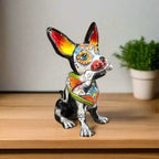 Talavera Chihuahua Holding Bone | Day of the Dead Dog Figurine