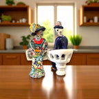 Talavera Day of the Dead Figurines | Mexican Chair Statues Talavera Figurine La Vie Bien Talavera Day of the Dead Figurines | Mexican Chair Statues