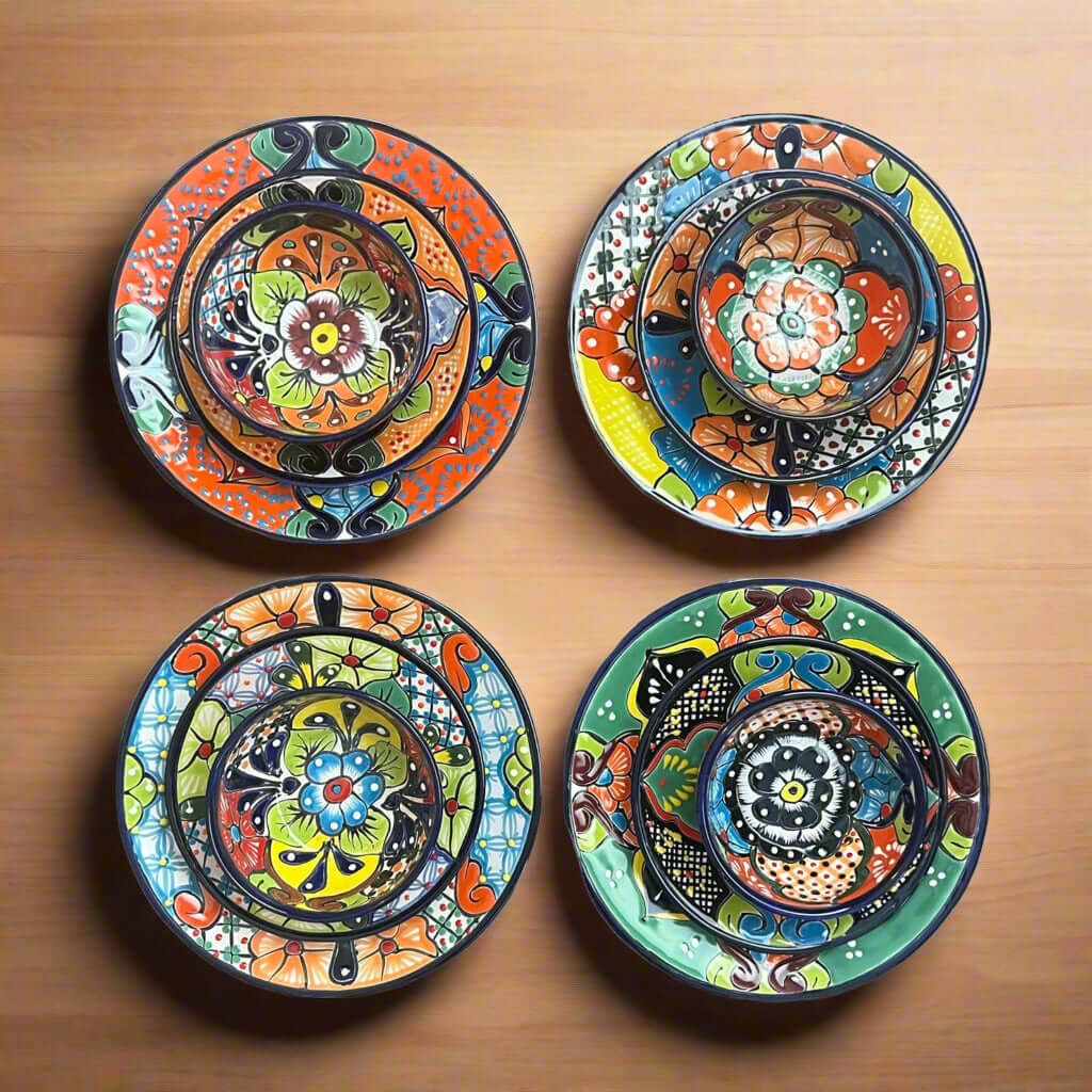Talavera Dinnerware Set | 26 - Piece Floral Tableware for 8 Talavera Dinnerware Set La Vie Bien Talavera Dinnerware Set | 26 - Piece Floral Tableware for 8
