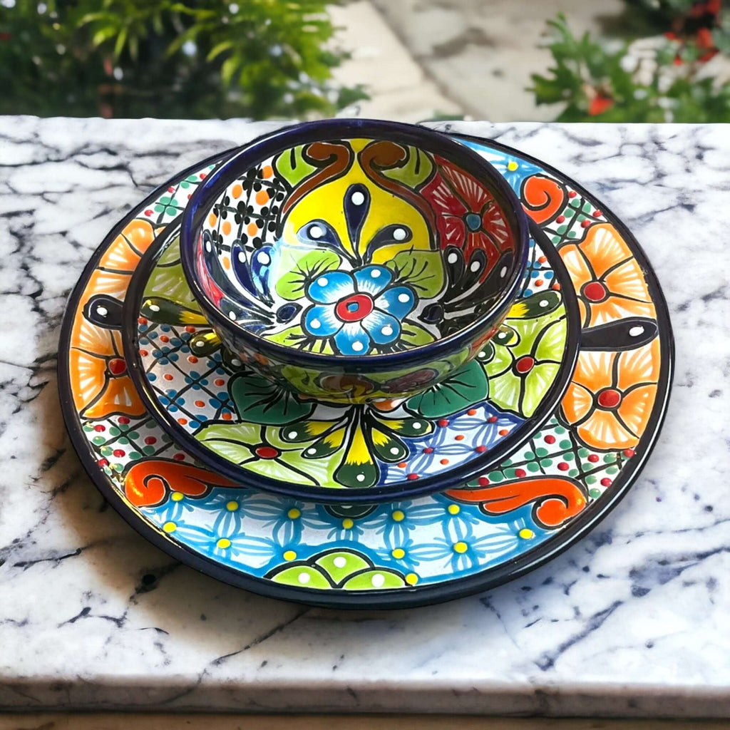 Talavera Dinnerware Set | 26 - Piece Floral Tableware for 8 Talavera Dinnerware Set La Vie Bien Talavera Dinnerware Set | 26 - Piece Floral Tableware for 8
