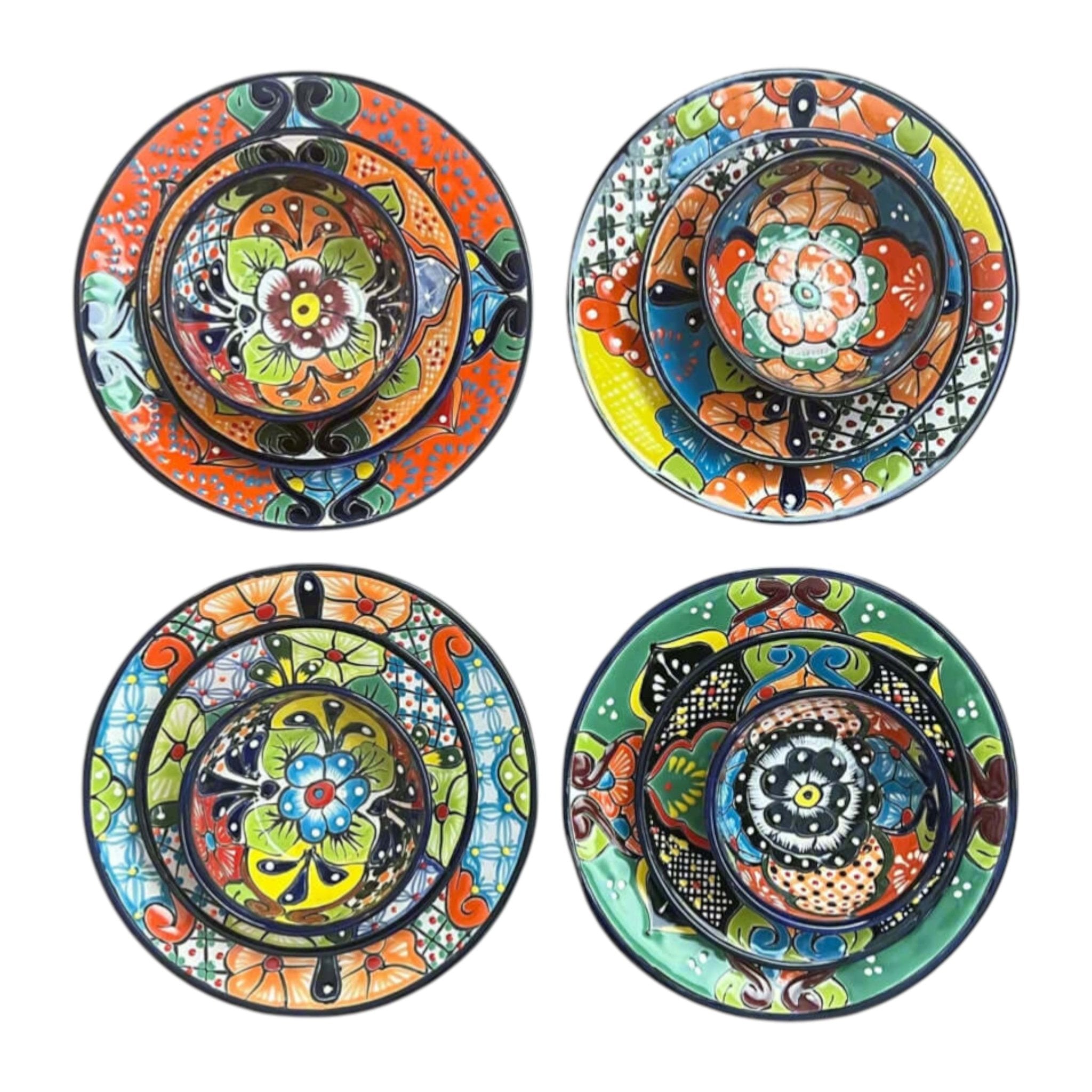 Talavera Dinnerware Set | 26-Piece Floral Tableware for 8 Talavera Dinnerware Set La Vie Bien Talavera Dinnerware Set | 26-Piece Floral Tableware for 8