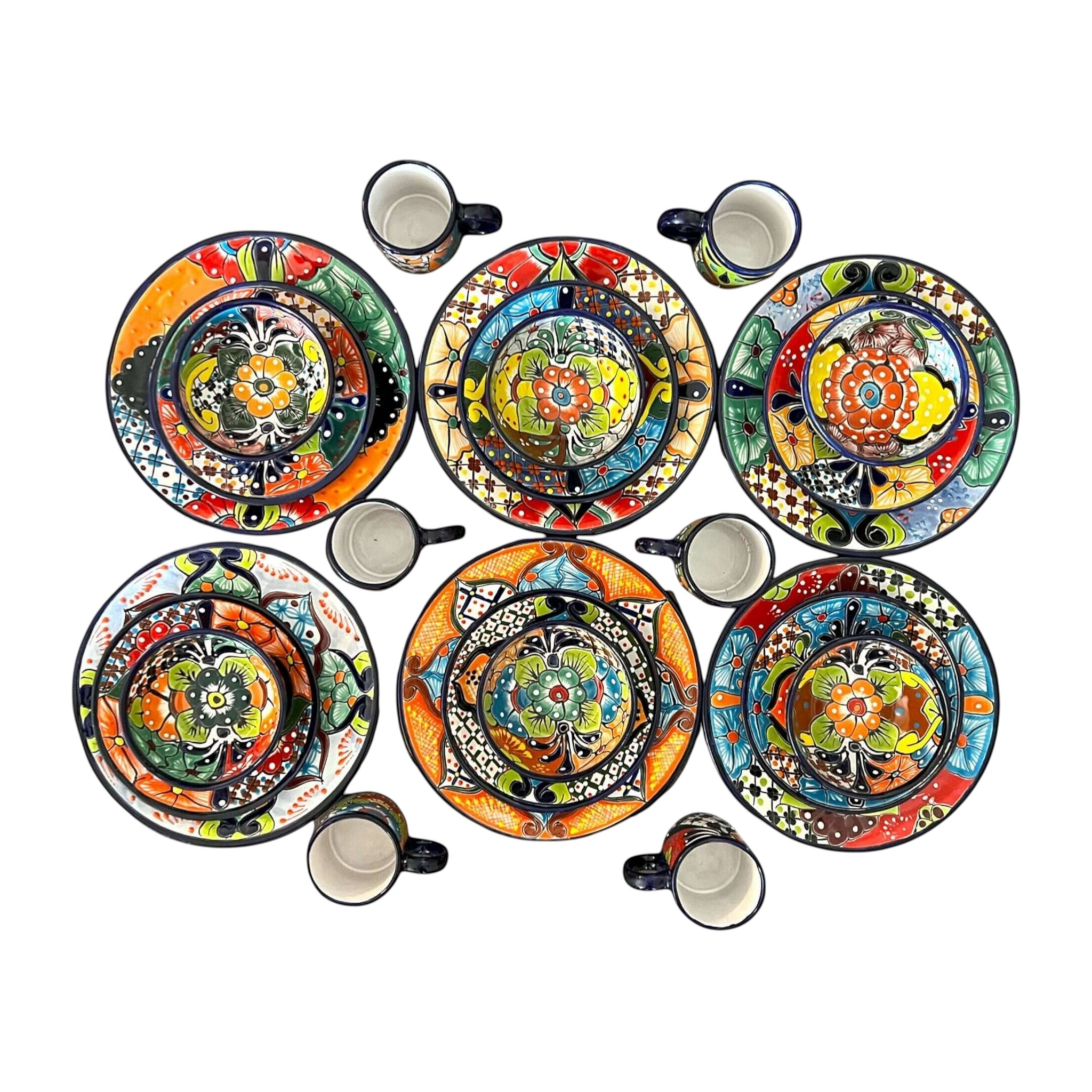 Talavera Dinnerware Set | 26 - Piece Vibrant Floral Mexican Dishware Talavera Dinnerware Set La Vie Bien Talavera Dinnerware Set | 26 - Piece Vibrant Floral Mexican Dishware