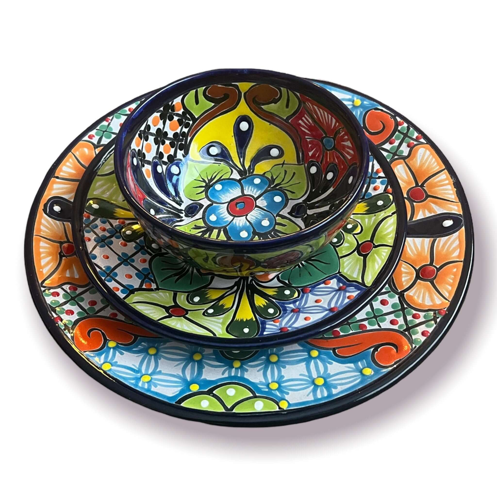Talavera Dinnerware Set | 26 - Piece Vibrant Floral Mexican Dishware Talavera Dinnerware Set La Vie Bien Talavera Dinnerware Set | 26 - Piece Vibrant Floral Mexican Dishware