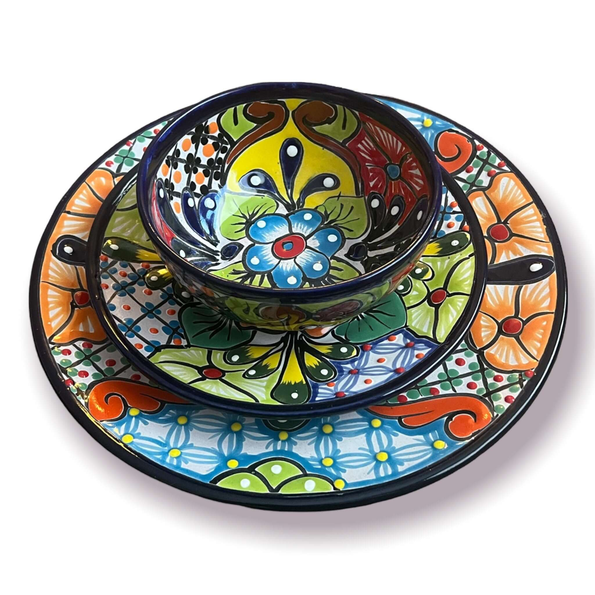 Talavera Dinnerware Set | 26 - Piece Vibrant Floral Mexican Dishware Talavera Dinnerware Set La Vie Bien Talavera Dinnerware Set | 26 - Piece Vibrant Floral Mexican Dishware