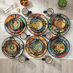 Talavera Dinnerware Set | 26 - Piece Vibrant Floral Mexican Dishware Talavera Dinnerware Set La Vie Bien Talavera Dinnerware Set | 26 - Piece Vibrant Floral Mexican Dishware