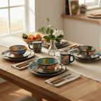 Talavera Dinnerware Set | 26 - Piece Vibrant Floral Mexican Dishware Talavera Dinnerware Set La Vie Bien Talavera Dinnerware Set | 26 - Piece Vibrant Floral Mexican Dishware
