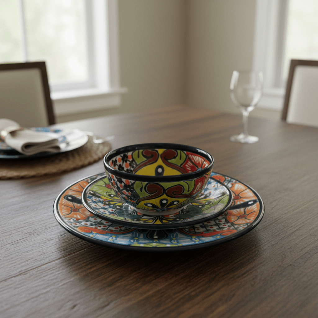 Talavera Dinnerware Set | 33 - Piece Mexican Dish Set for 8 Talavera Dinnerware Set La Vie Bien Talavera Dinnerware Set | 33 - Piece Mexican Dish Set for 8