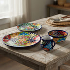 Talavera Dinnerware Set | 34 - Piece Mexican Tableware for 8 Talavera Dinnerware Set La Vie Bien Talavera Dinnerware Set | 34 - Piece Mexican Tableware for 8