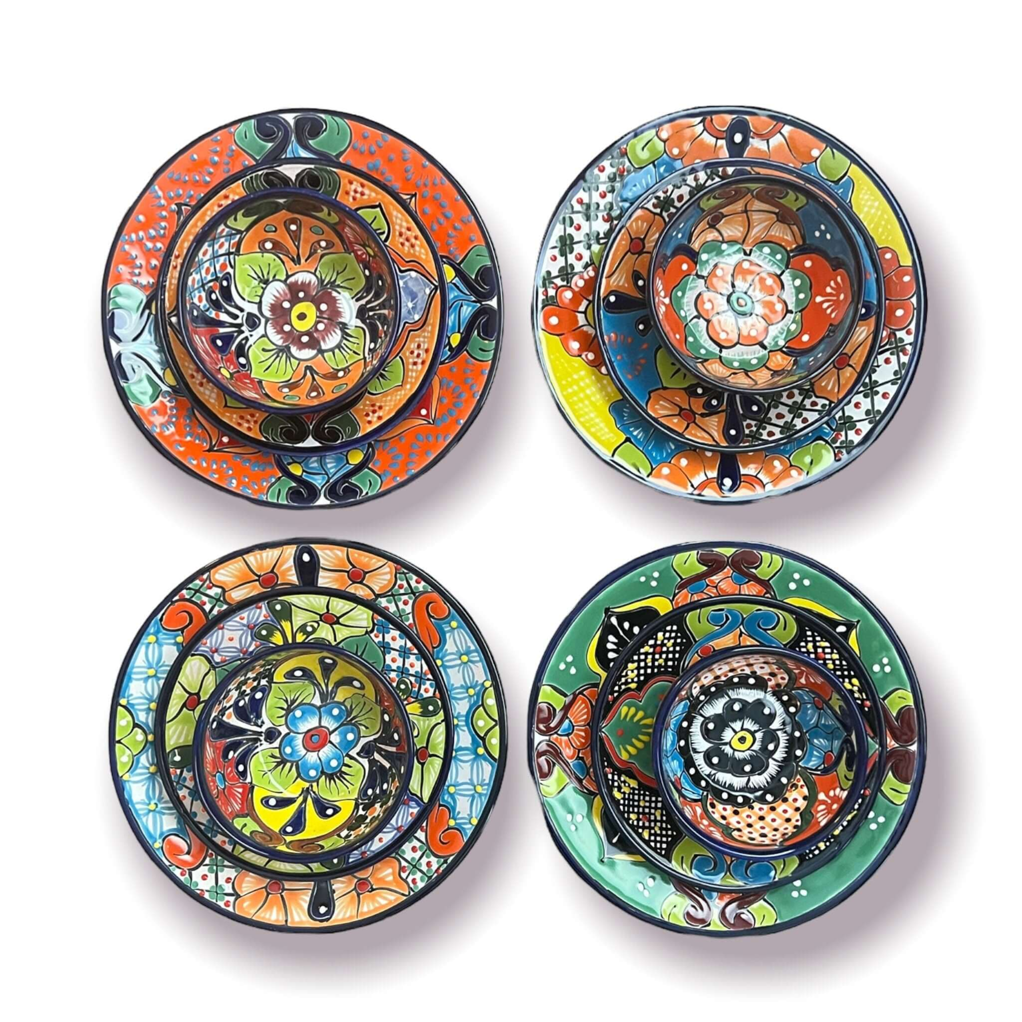 Talavera Dinnerware Set | 51 - Piece Floral Tableware for 8 Talavera Dinnerware Set La Vie Bien Talavera Dinnerware Set | 51 - Piece Floral Tableware for 8