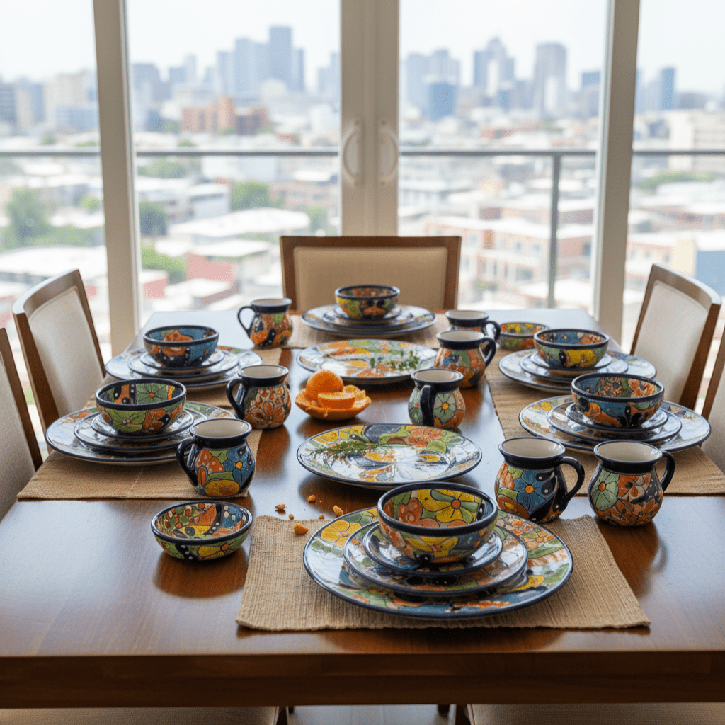 Talavera Dinnerware Set | 51 - Piece Floral Tableware for 8 Talavera Dinnerware Set La Vie Bien Talavera Dinnerware Set | 51 - Piece Floral Tableware for 8
