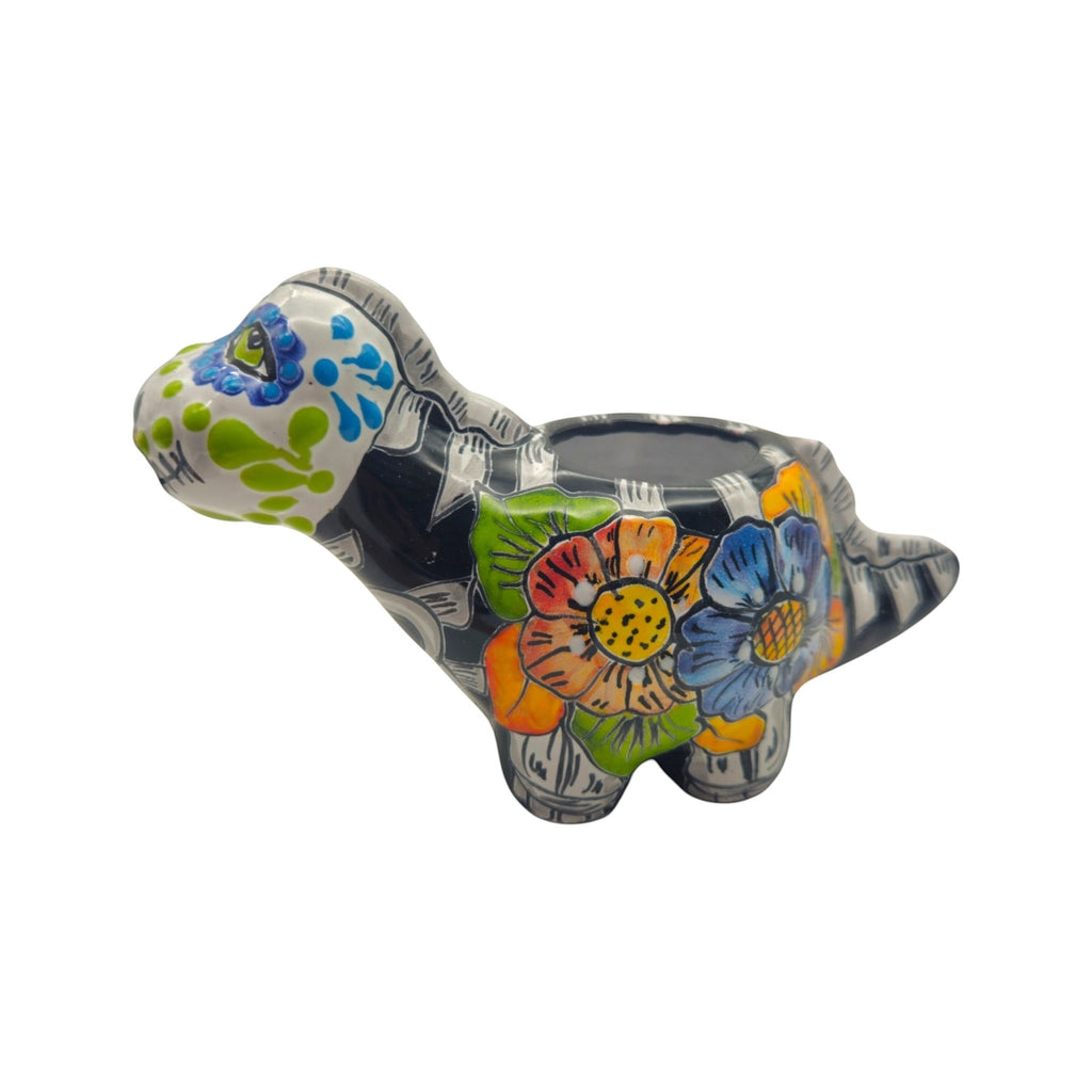 Talavera Dinosaur Planter | Day of the Dead Brachiosaurus Talavera Planter La Vie Bien Talavera Dinosaur Planter | Day of the Dead Brachiosaurus