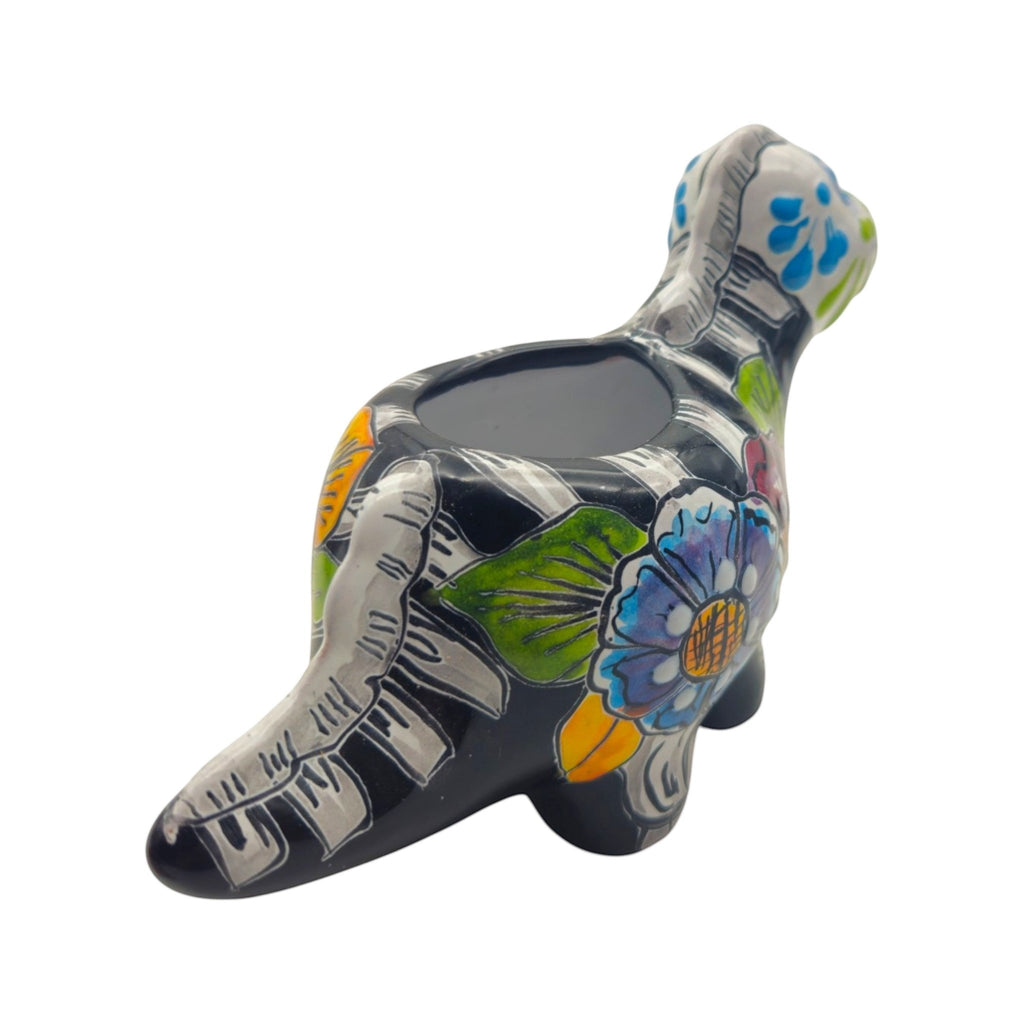 Talavera Dinosaur Planter | Day of the Dead Brachiosaurus Talavera Planter La Vie Bien Talavera Dinosaur Planter | Day of the Dead Brachiosaurus