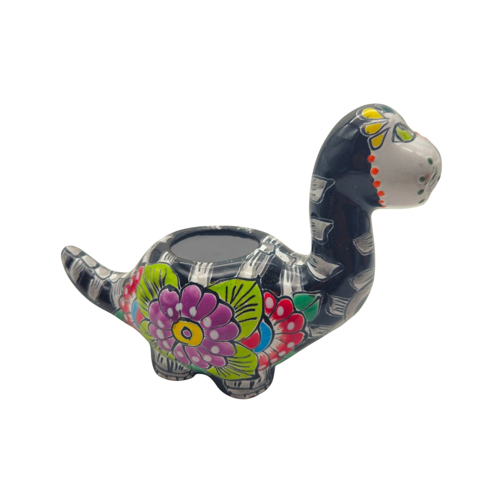 Talavera Dinosaur Planter | Day of the Dead Brachiosaurus Talavera Planter La Vie Bien Talavera Dinosaur Planter | Day of the Dead Brachiosaurus