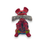 Talavera Dog Holding Newspaper Statue | Colorful Mexican Garden Art Talavera Statue La Vie Bien Talavera Dog Holding Newspaper Statue | Colorful Mexican Garden Art