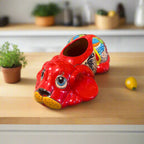 Talavera Dog Planter | Hand - Painted Mexican Pottery Decor Talavera Planter La Vie Bien Talavera Dog Planter | Hand - Painted Mexican Pottery Decor