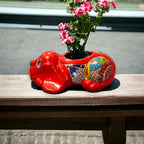 Talavera Dog Planter | Hand - Painted Mexican Pottery Decor Talavera Planter La Vie Bien Talavera Dog Planter | Hand - Painted Mexican Pottery Decor