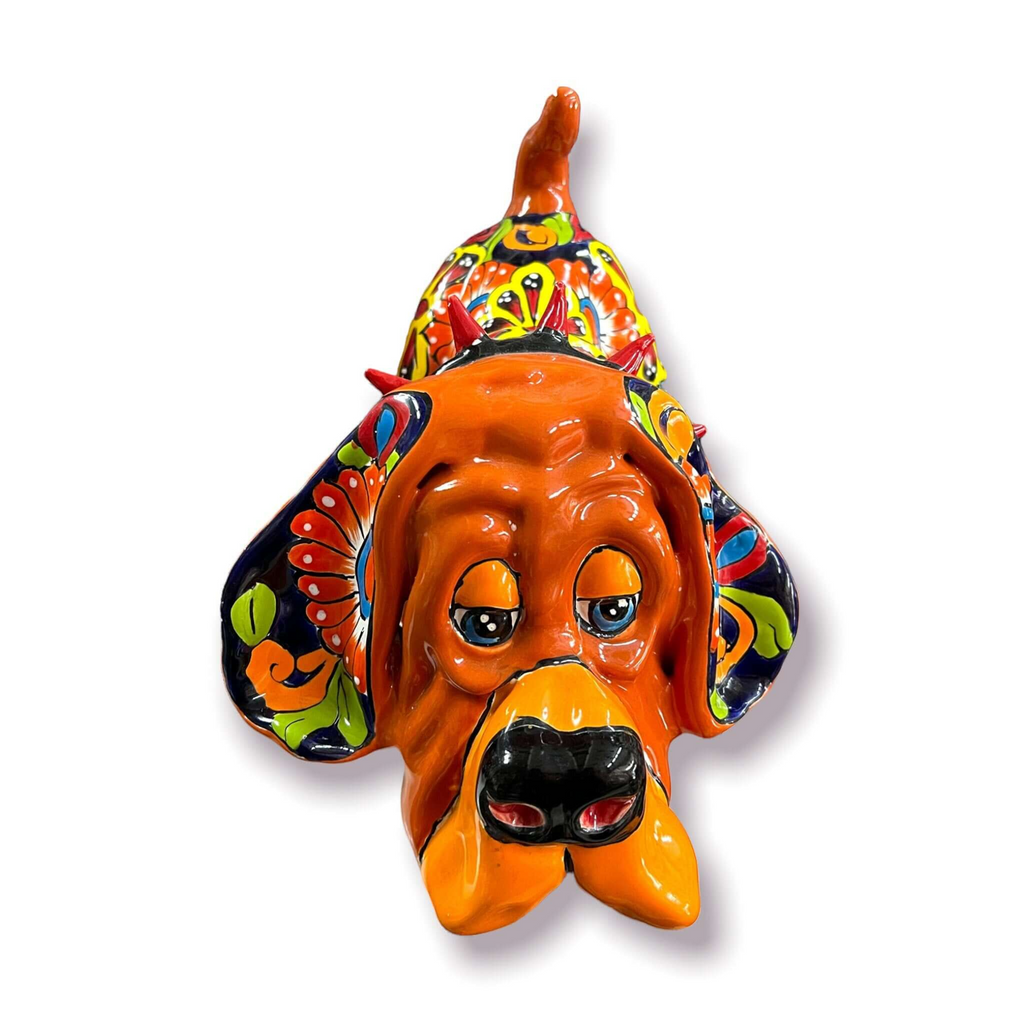 Talavera Dog Statue | Colorful Hand-Painted Mexican Pottery Hound Talavera Statue La Vie Bien Talavera Dog Statue | Colorful Hand-Painted Mexican Pottery Hound