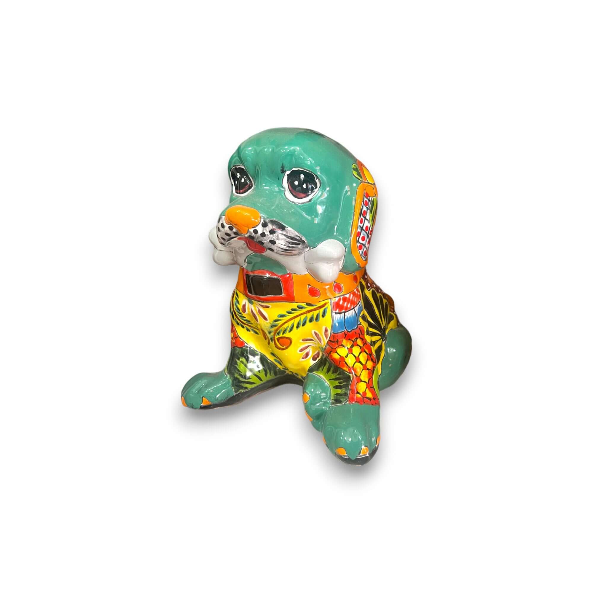 Talavera Dog Statue | Colorful Hand - Painted Mexican Puppy Decor Talavera Statue La Vie Bien Talavera Dog Statue | Colorful Hand - Painted Mexican Puppy Decor