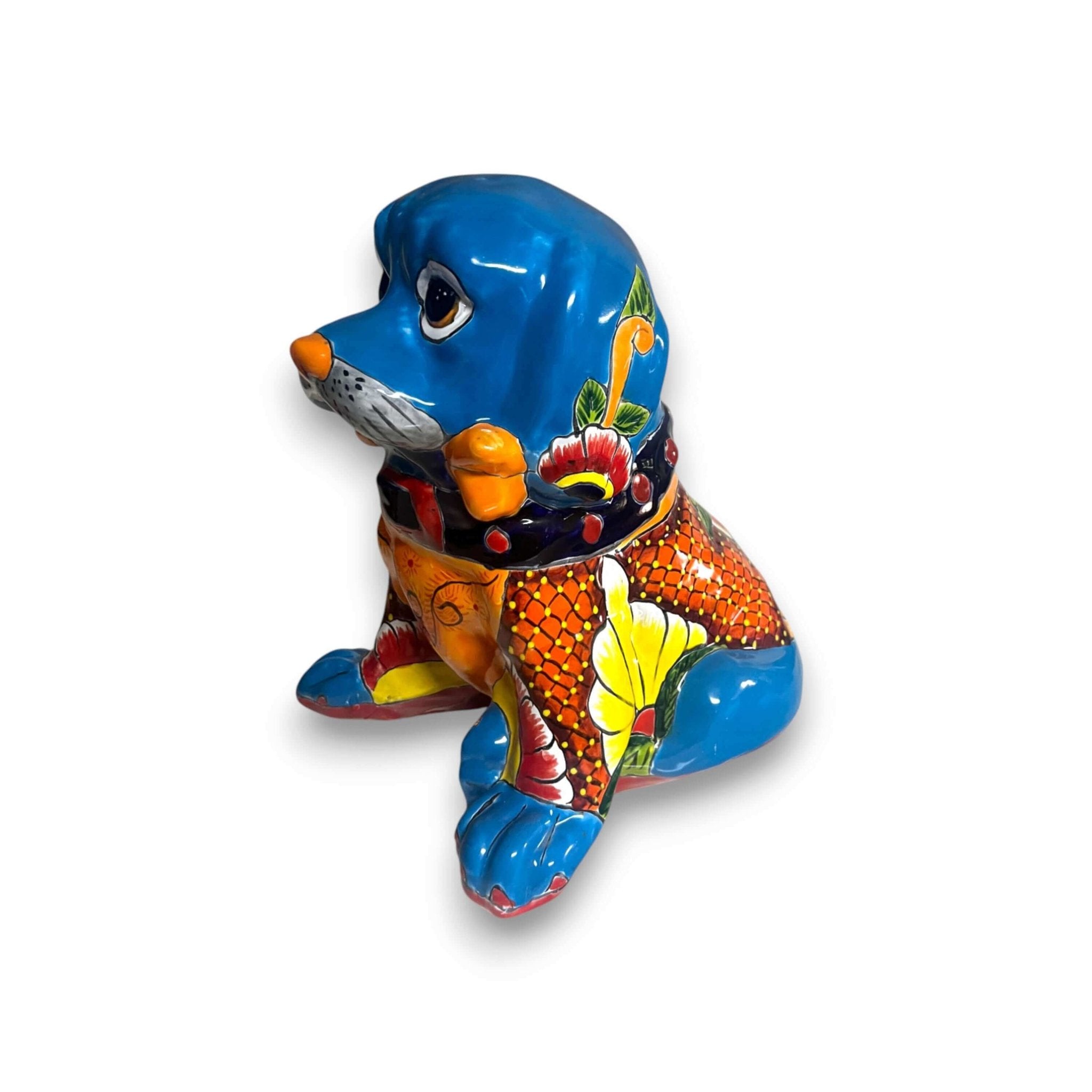 Talavera Dog Statue | Colorful Hand - Painted Mexican Puppy Decor Talavera Statue La Vie Bien Talavera Dog Statue | Colorful Hand - Painted Mexican Puppy Decor