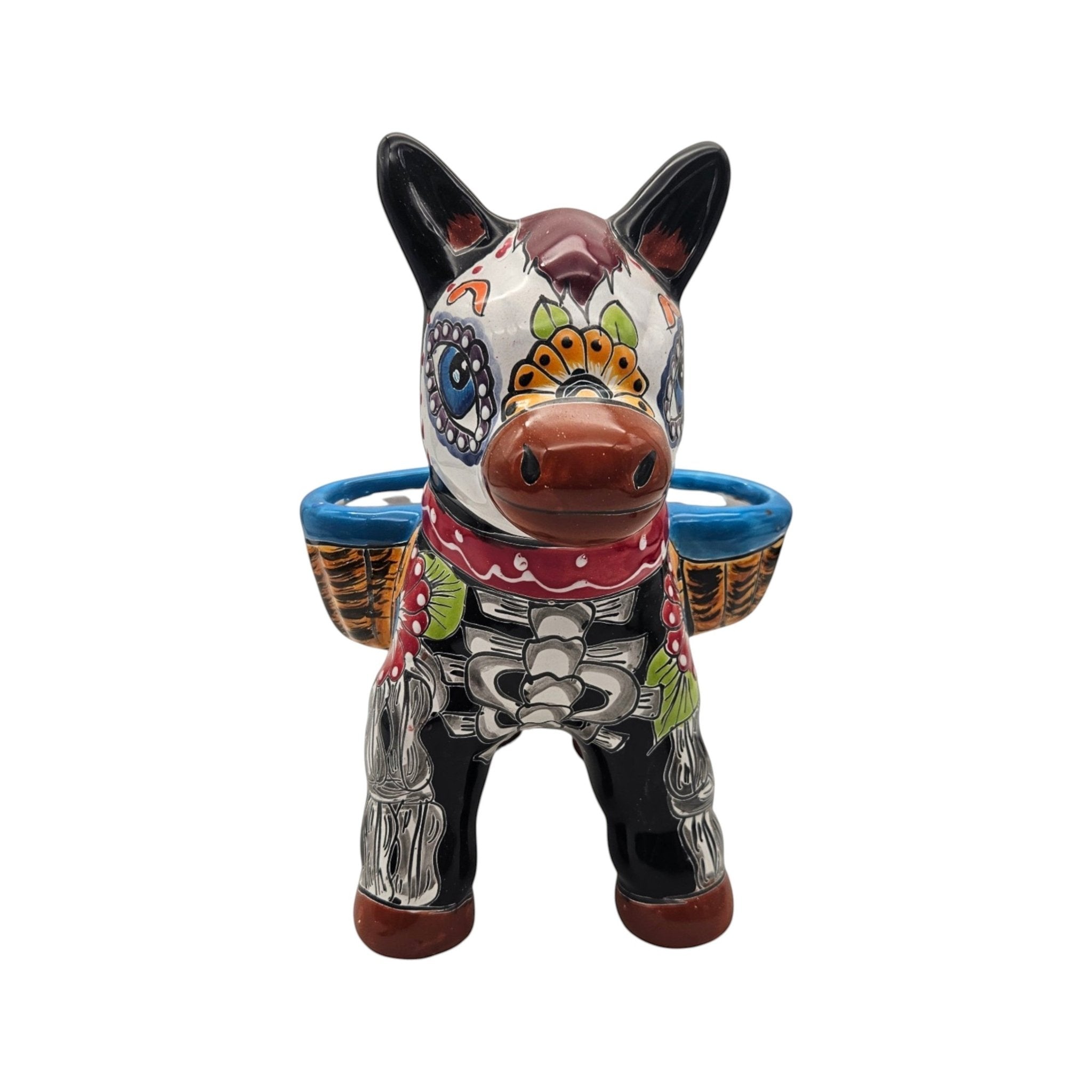 Talavera Donkey Planter | Colorful Day of the Dead Art Talavera Planter La Vie Bien Talavera Donkey Planter | Colorful Day of the Dead Art