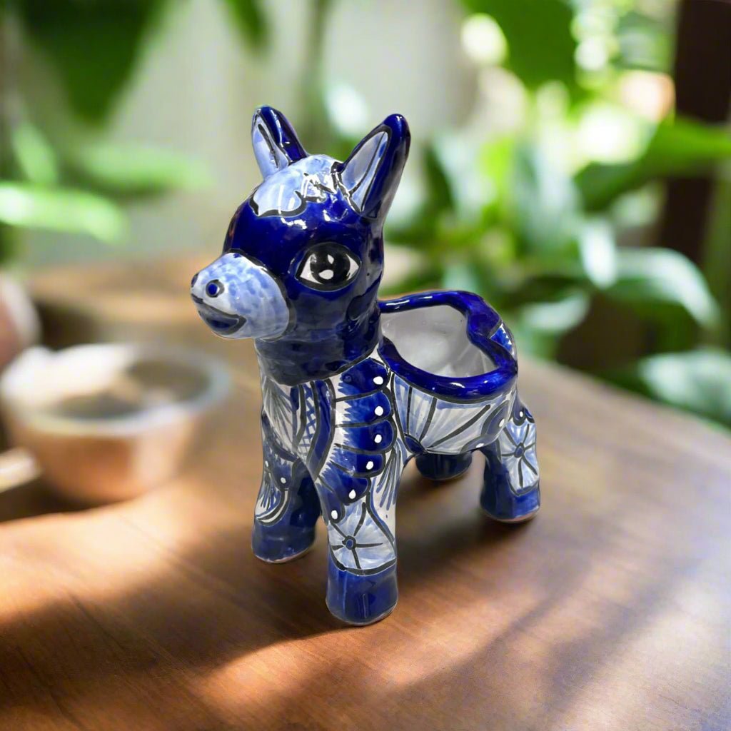 Talavera Donkey Planter | Handmade Mexican Ceramic Burro Pot Talavera Planter La Vie Bien Talavera Donkey Planter | Handmade Mexican Ceramic Burro Pot