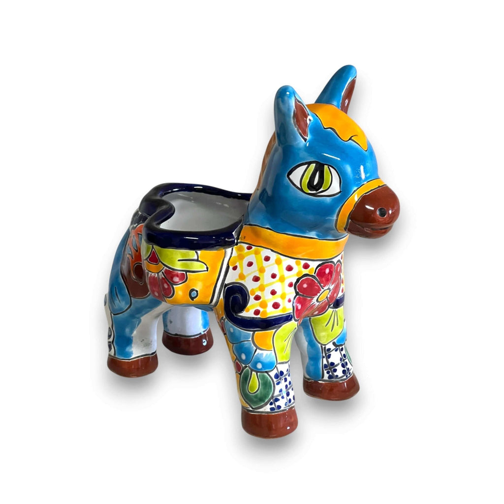 Talavera Donkey Planter | Handmade Mexican Ceramic Burro Pot Talavera Planter La Vie Bien Talavera Donkey Planter | Handmade Mexican Ceramic Burro Pot