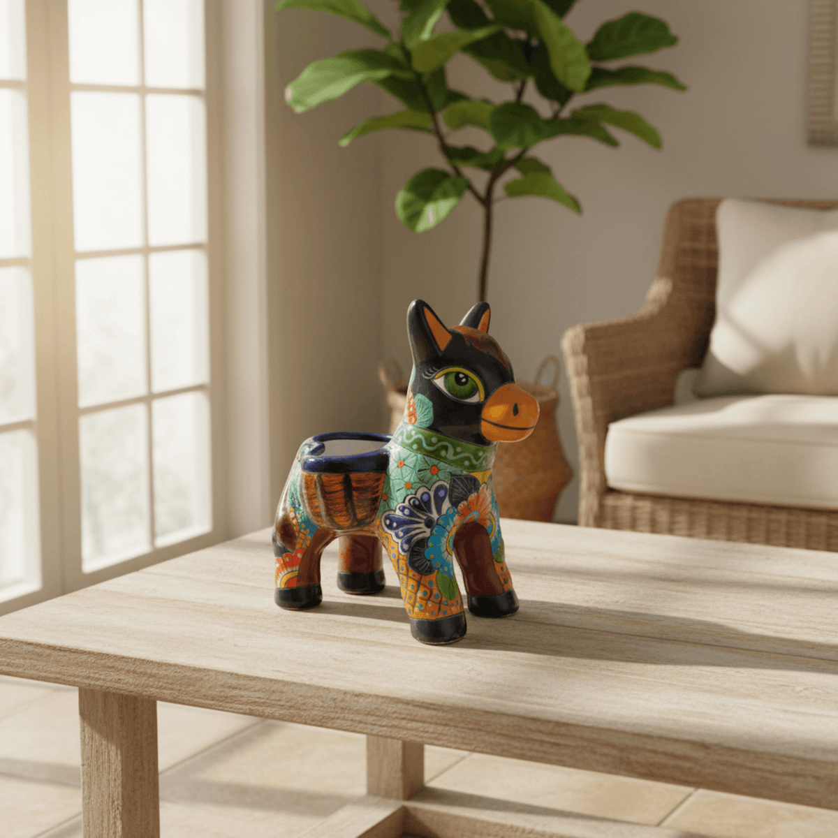 Talavera Donkey Planter | Vibrant Mexican Burro Pot Talavera Planter La Vie Bien Talavera Donkey Planter | Vibrant Mexican Burro Pot