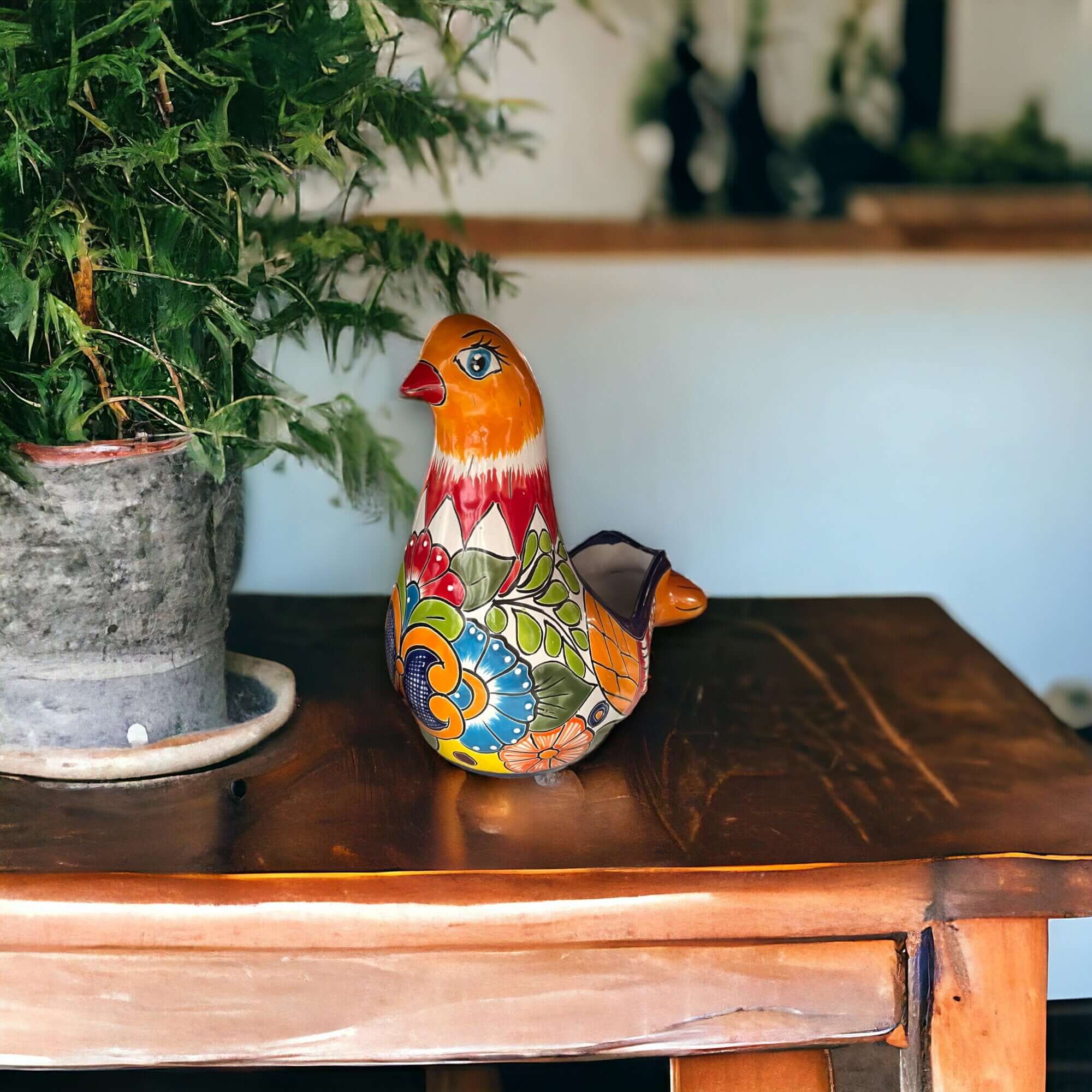 Talavera Dove Planter | Handcrafted Mexican Ceramic Bird Statue Talavera Planter La Vie Bien Talavera Dove Planter | Handcrafted Mexican Ceramic Bird Statue