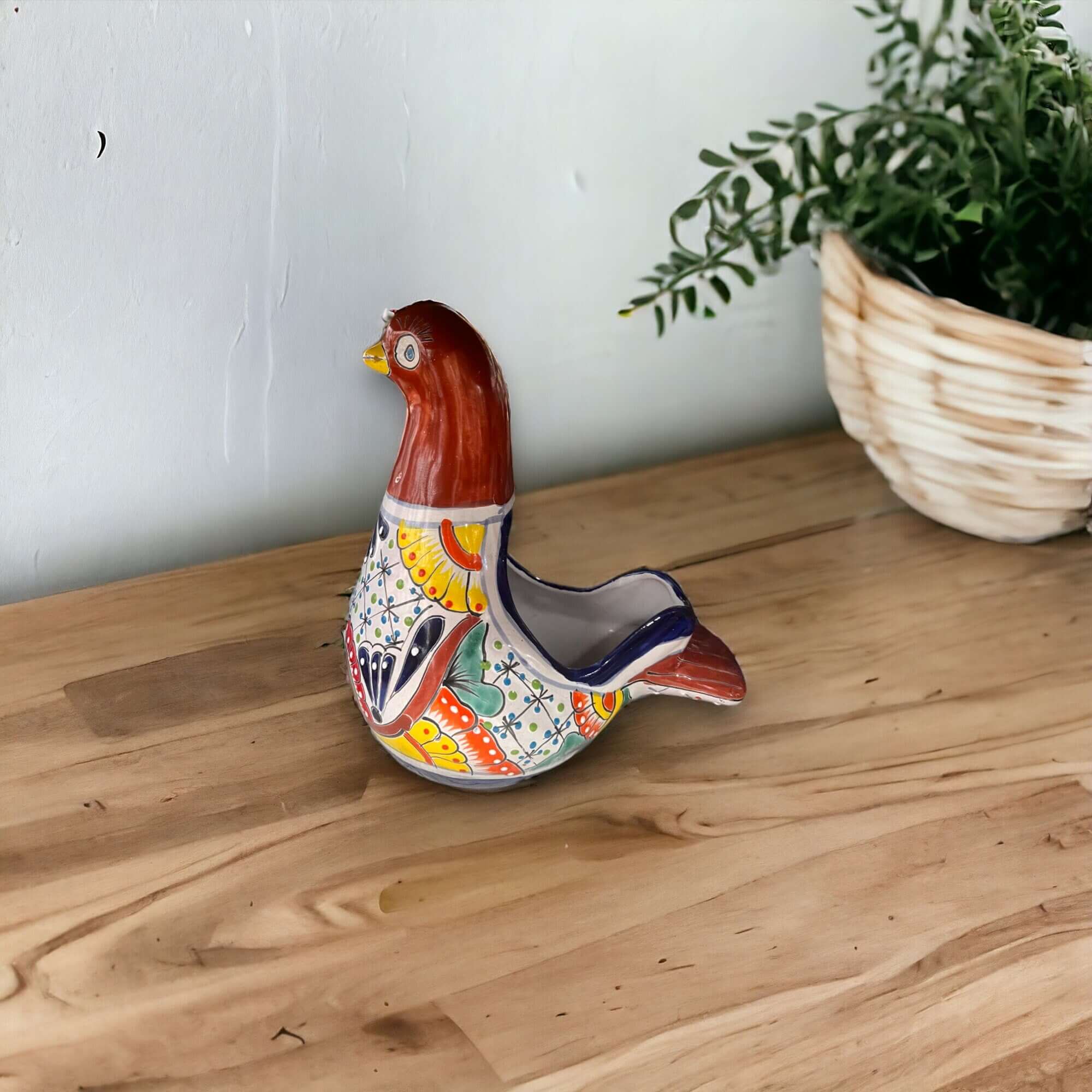 Talavera Dove Planter | Handcrafted Mexican Ceramic Bird Statue Talavera Planter La Vie Bien Talavera Dove Planter | Handcrafted Mexican Ceramic Bird Statue