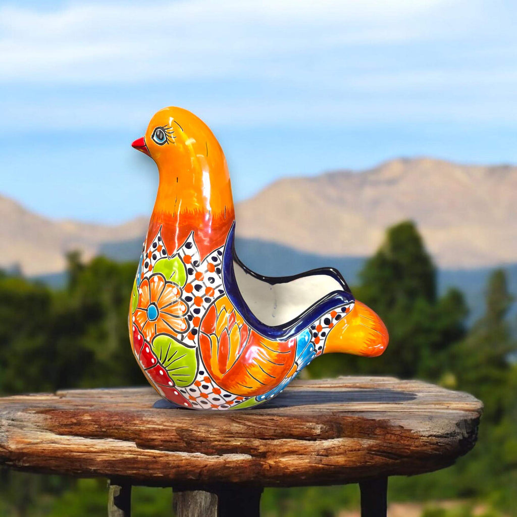 Talavera Dove Planter | Handcrafted Mexican Ceramic Bird Statue Talavera Planter La Vie Bien Talavera Dove Planter | Handcrafted Mexican Ceramic Bird Statue