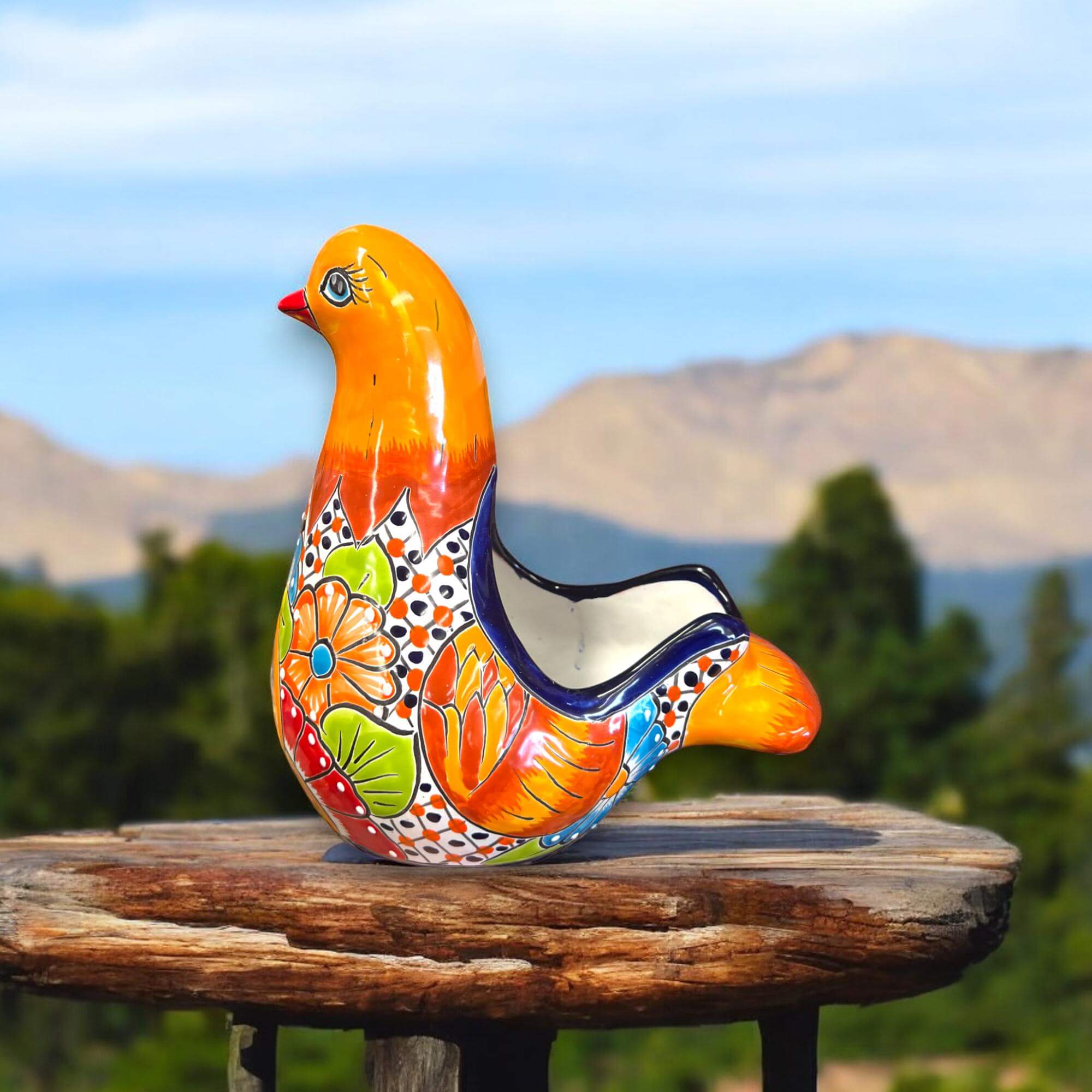 Talavera Dove Planter | Handcrafted Mexican Ceramic Bird Statue Talavera Planter La Vie Bien Talavera Dove Planter | Handcrafted Mexican Ceramic Bird Statue