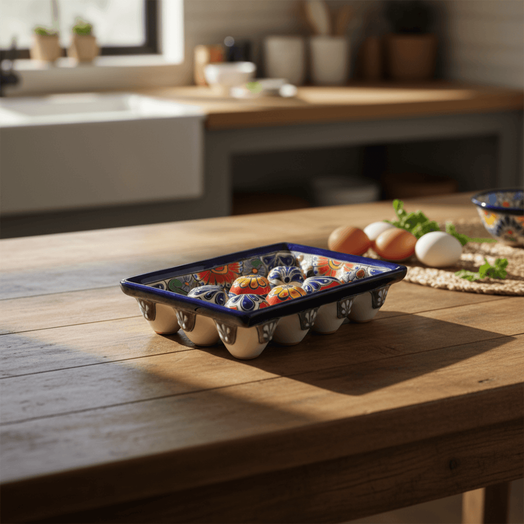 Talavera Egg Crate | Colorful Ceramic Egg Holder Talavera Egg Crate La Vie Bien Talavera Egg Crate | Colorful Ceramic Egg Holder