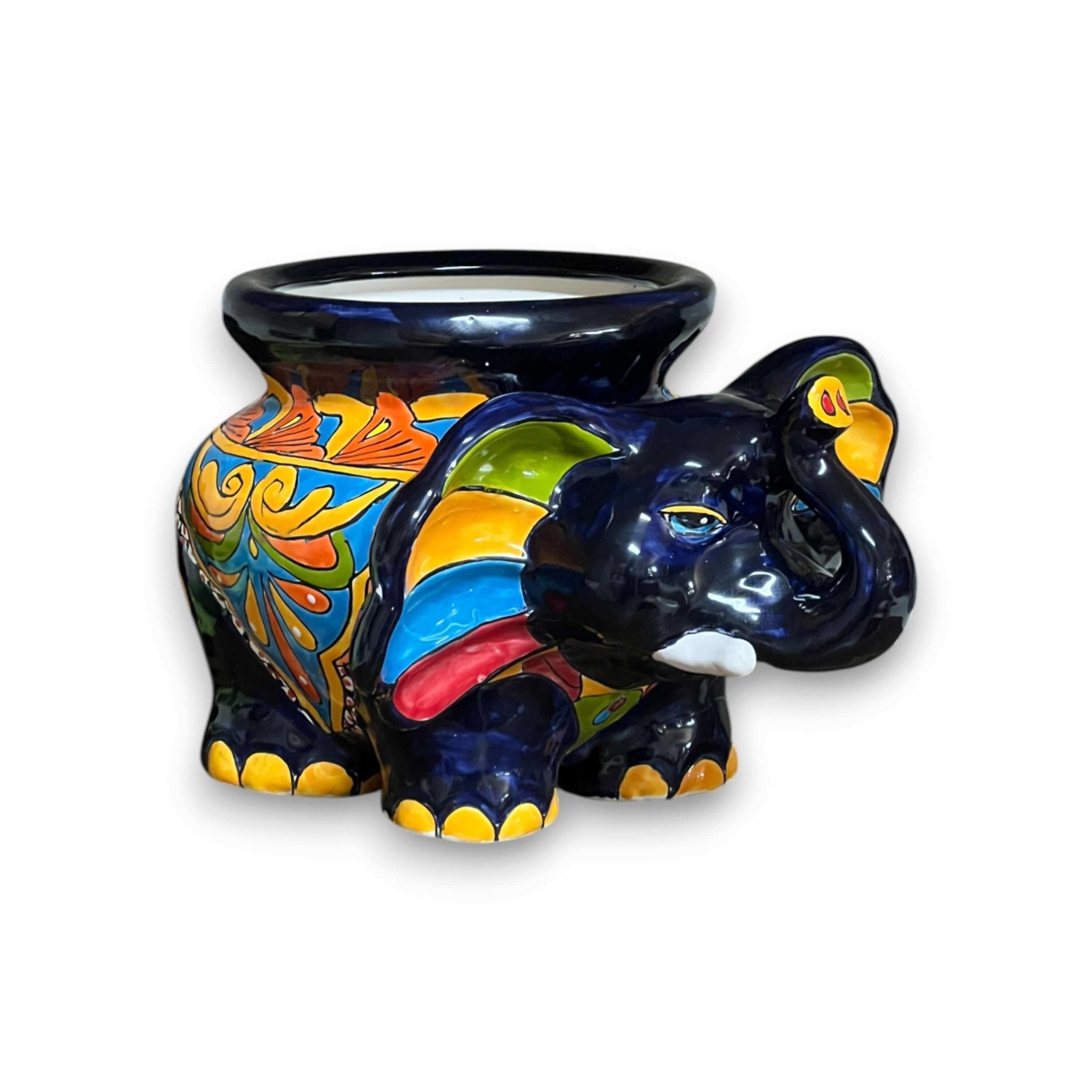 Talavera Elephant Planter | Colorful Mexican Ceramic Pot Talavera Planter La Vie Bien Talavera Elephant Planter | Colorful Mexican Ceramic Pot