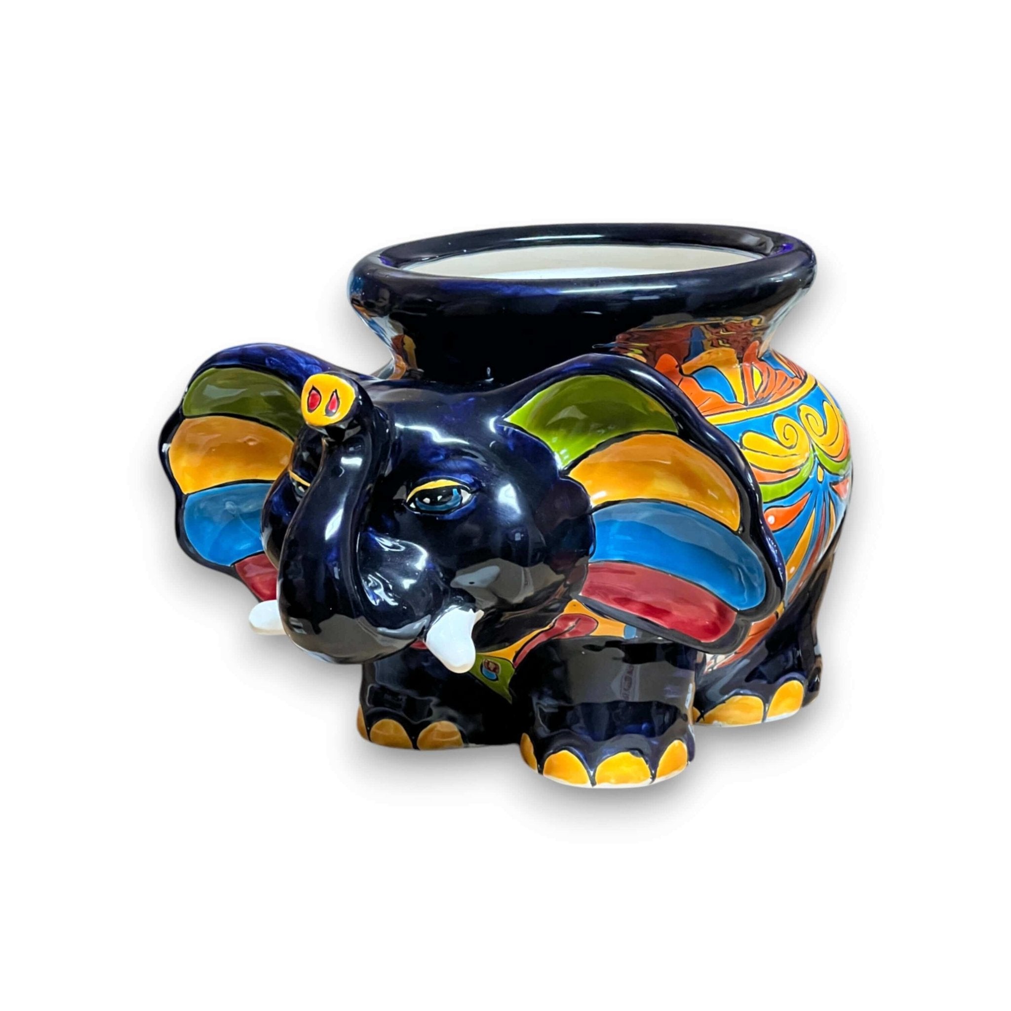 Talavera Elephant Planter | Colorful Mexican Ceramic Pot Talavera Planter La Vie Bien Talavera Elephant Planter | Colorful Mexican Ceramic Pot