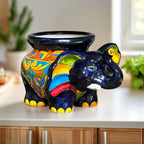Talavera Elephant Planter | Colorful Mexican Ceramic Pot Talavera Planter La Vie Bien Talavera Elephant Planter | Colorful Mexican Ceramic Pot