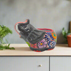 Talavera Elephant Planter | Hand-Painted Gray Ceramic Pot Talavera Planter La Vie Bien Talavera Elephant Planter | Hand-Painted Gray Ceramic Pot