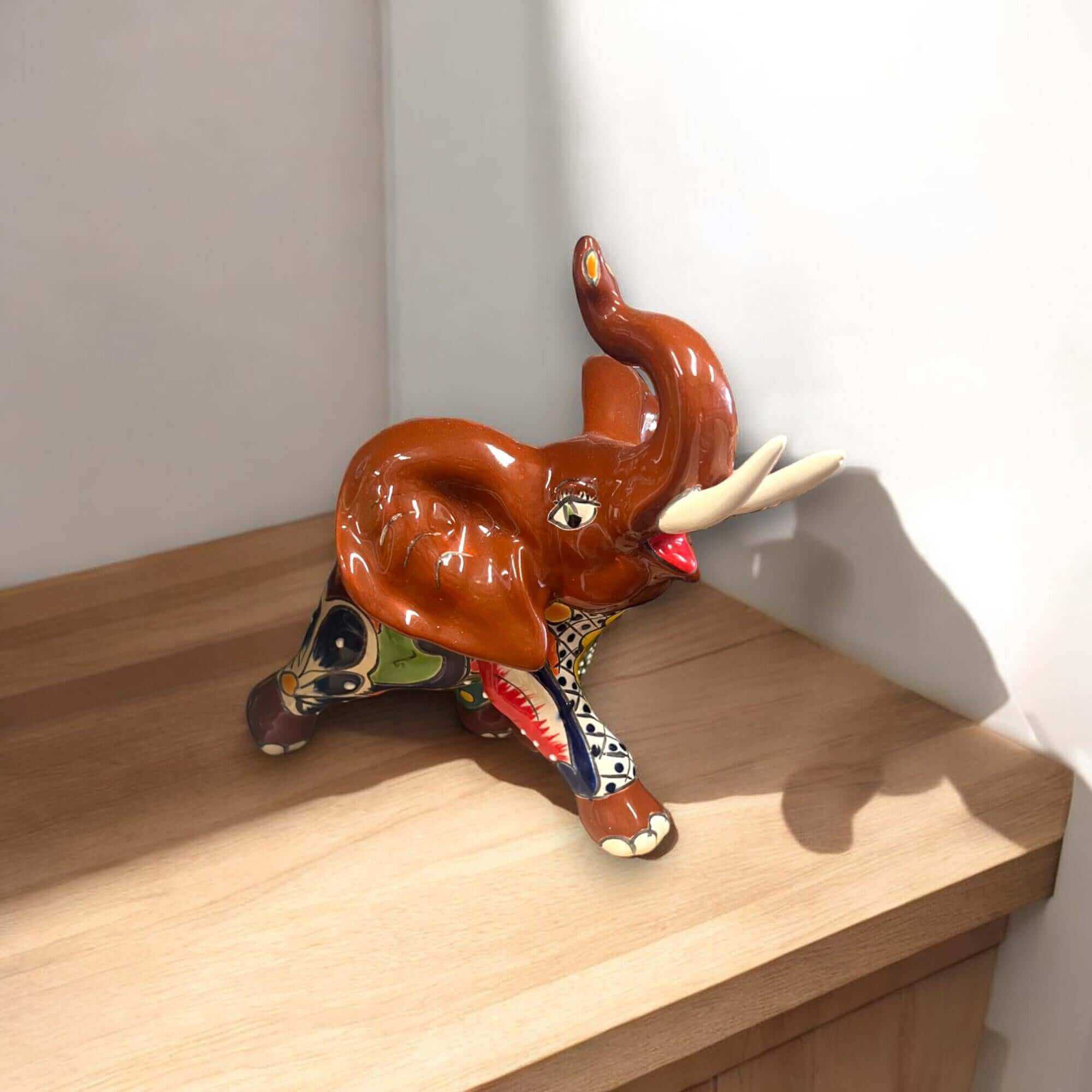 Talavera Elephant Statue | Handmade Mexican Ceramic Decor Talavera Statue La Vie Bien Talavera Elephant Statue | Handmade Mexican Ceramic Decor