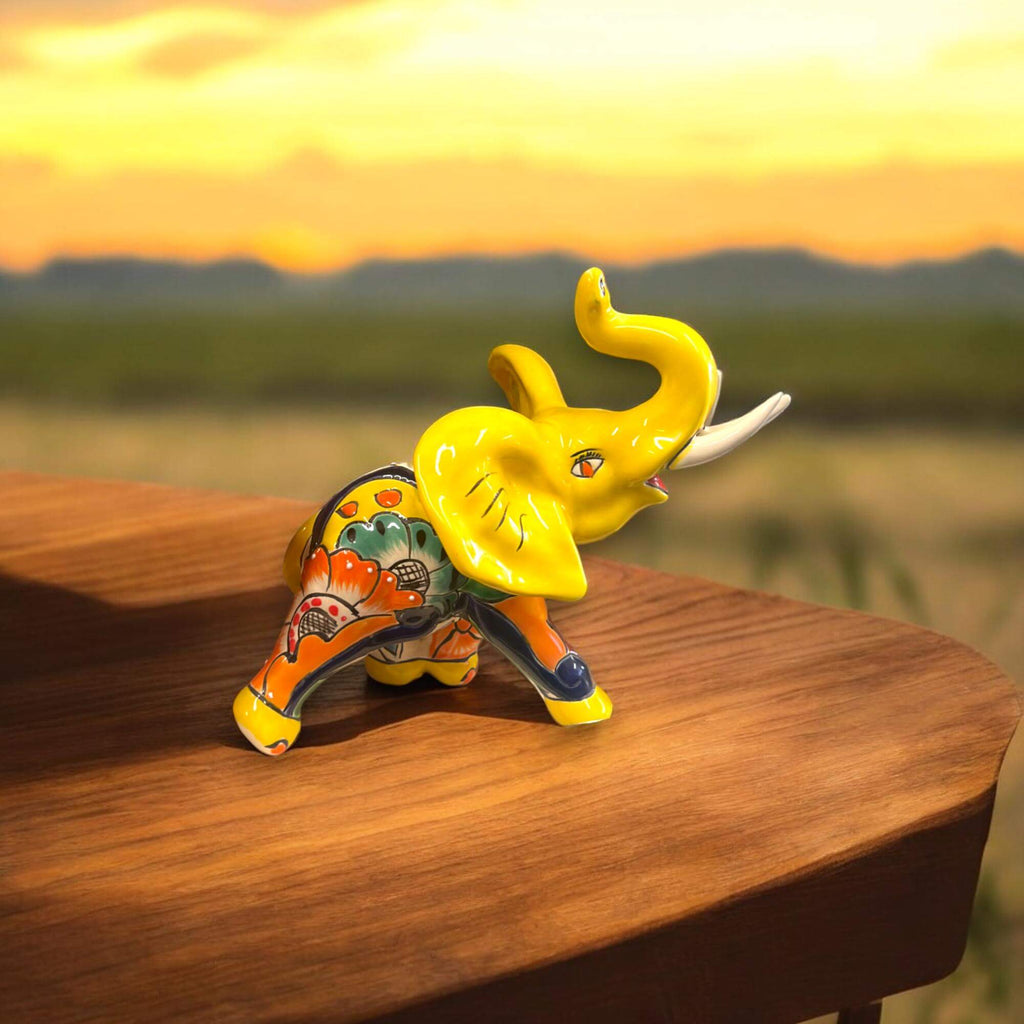 Talavera Elephant Statue | Handmade Mexican Ceramic Decor Talavera Statue La Vie Bien Talavera Elephant Statue | Handmade Mexican Ceramic Decor