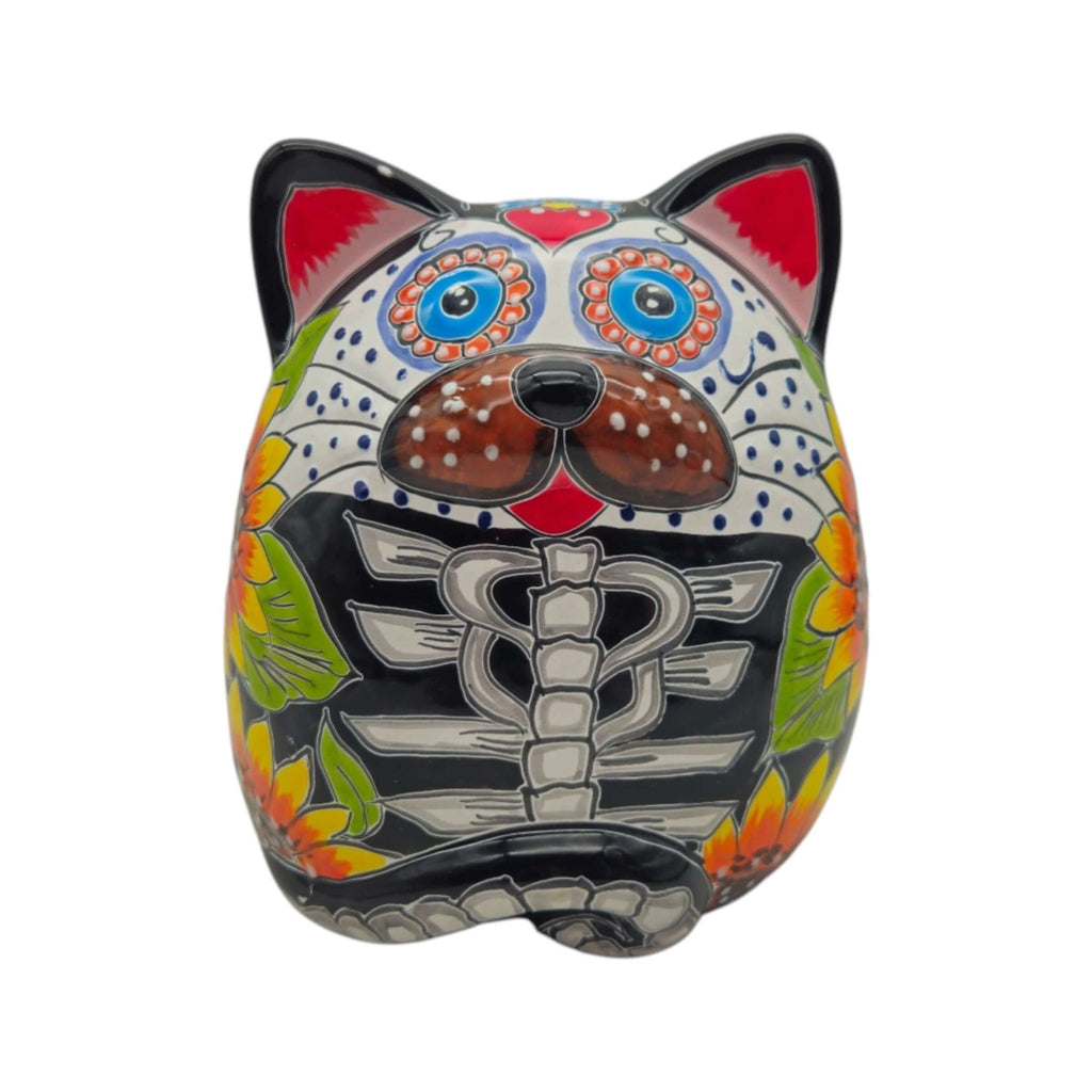 Talavera Fat Cat Planter | Day of the Dead Ceramic Art Talavera Planter La Vie Bien Talavera Fat Cat Planter | Day of the Dead Ceramic Art