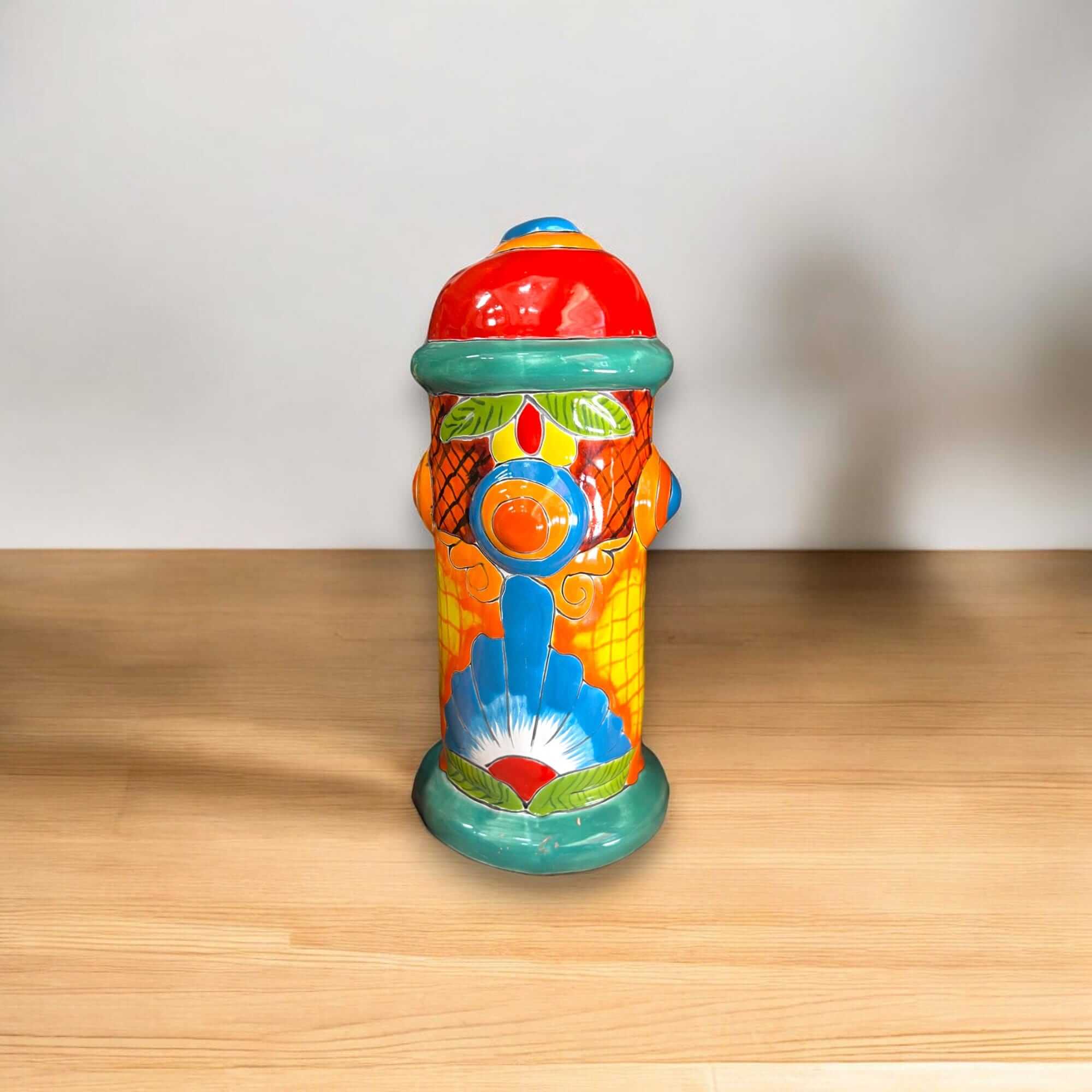 Talavera Fire Hydrant Statue | Hand - Painted Mexican Decor Talavera Statue La Vie Bien Talavera Fire Hydrant Statue | Hand - Painted Mexican Decor