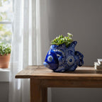 Talavera Fish Planter | Blue & White Design Talavera Planter La Vie Bien Talavera Fish Planter | Blue & White Design