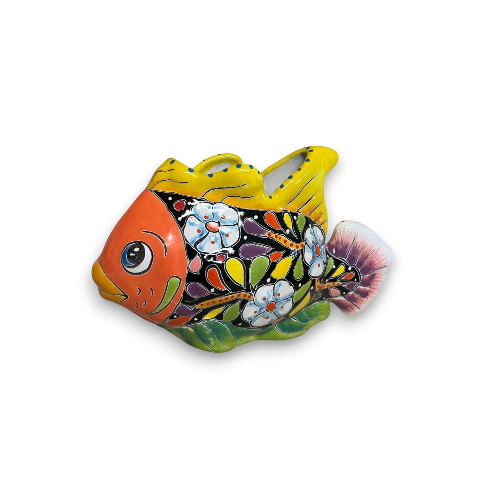 Talavera Fish Planter | Hand-Painted Colorful Mexican Pottery Talavera Planter La Vie Bien Talavera Fish Planter | Hand-Painted Colorful Mexican Pottery