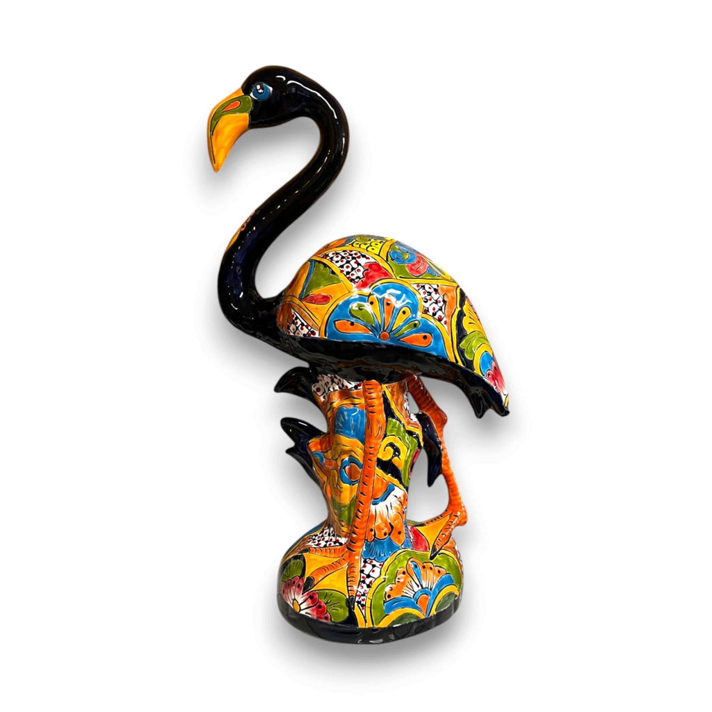 Talavera Flamingo Statue | Hand-Painted Mexican Ceramic Bird Art Talavera Statue La Vie Bien Talavera Flamingo Statue | Hand-Painted Mexican Ceramic Bird Art