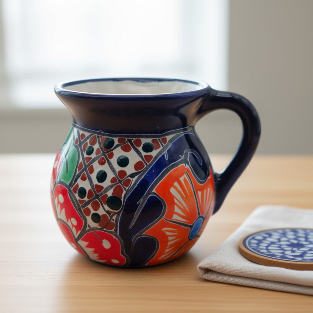Talavera Floral Coffee Mug | Handmade Mexican Ceramic Cup Talavera Mug La Vie Bien Talavera Floral Coffee Mug | Handmade Mexican Ceramic Cup
