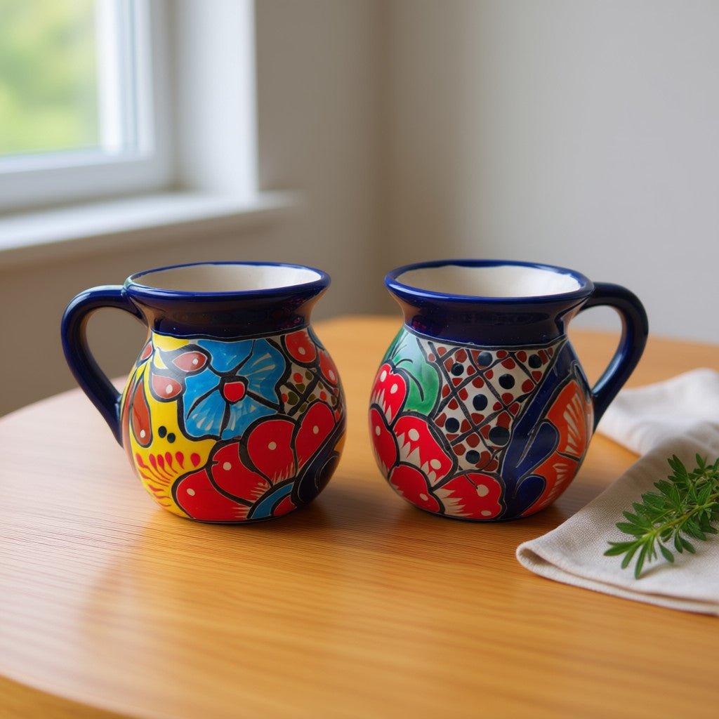 Talavera Floral Coffee Mug | Handmade Mexican Ceramic Cup Talavera Mug La Vie Bien Talavera Floral Coffee Mug | Handmade Mexican Ceramic Cup