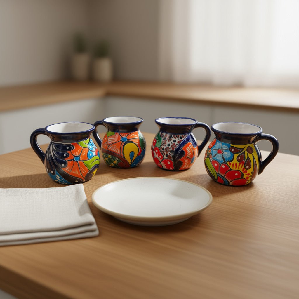 Talavera Floral Coffee Mug | Handmade Mexican Ceramic Cup Talavera Mug La Vie Bien Talavera Floral Coffee Mug | Handmade Mexican Ceramic Cup