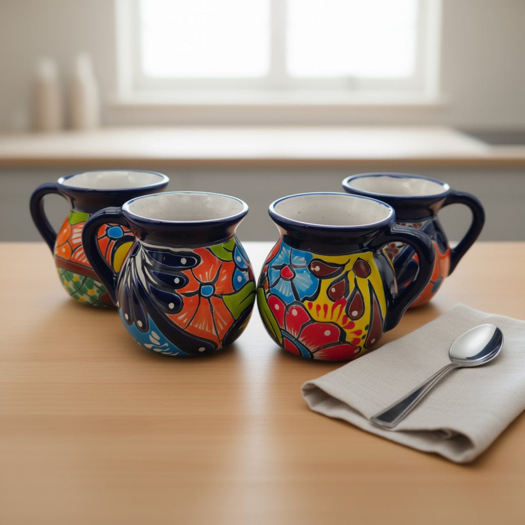 Talavera Floral Coffee Mug | Handmade Mexican Ceramic Cup Talavera Mug La Vie Bien Talavera Floral Coffee Mug | Handmade Mexican Ceramic Cup