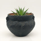 Talavera Floral Pot | Handcrafted Black Design Talavera Flower Pot La Vie Bien Talavera Floral Pot | Handcrafted Black Design